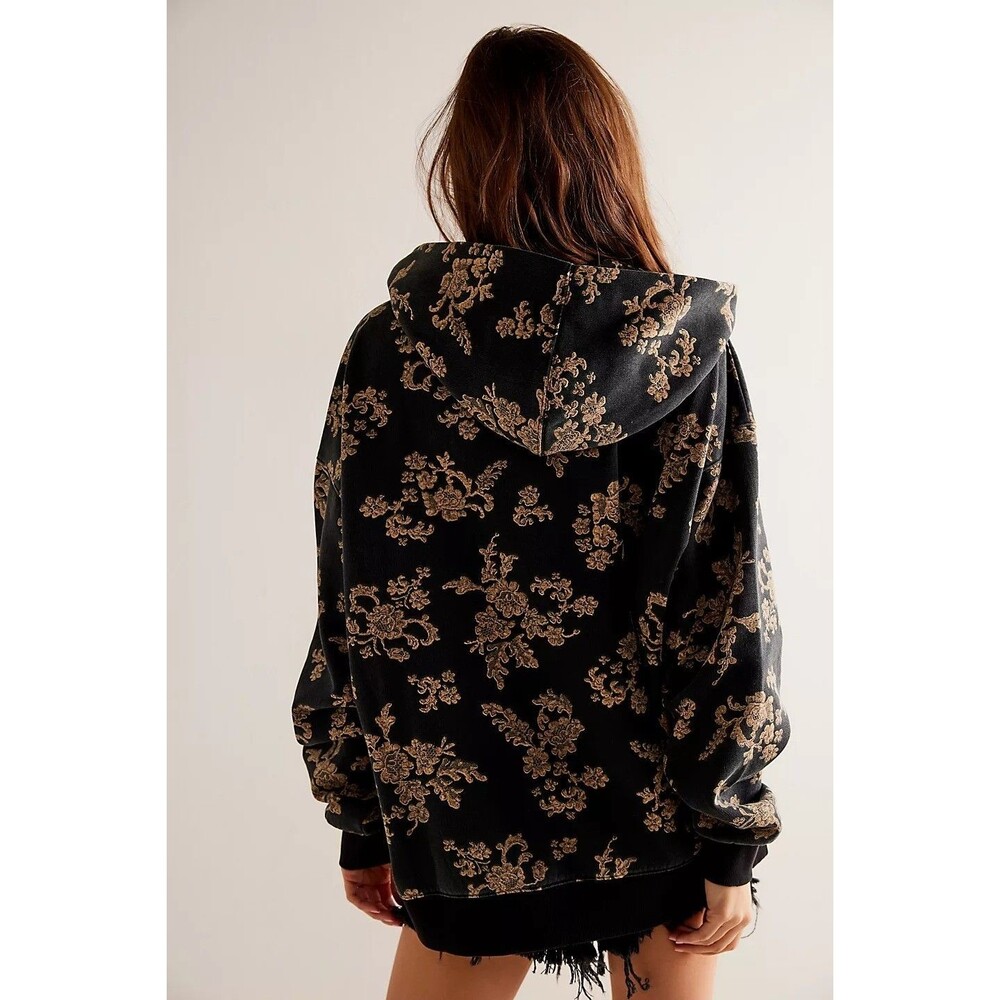 Free People We The Free It's A Vibe Print Hoodie Top Oversized Slouchy XS 288045 - Picture 2 of 9